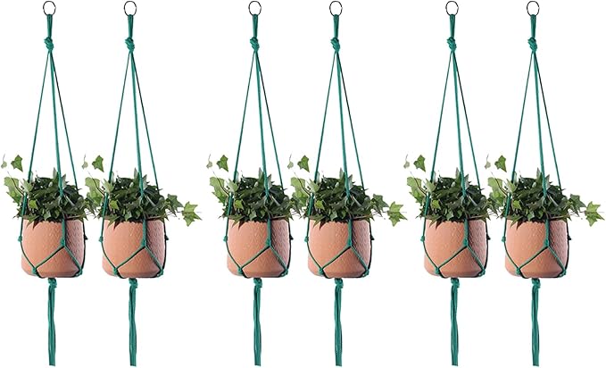 ELANE 6PCS Macrame Plant Hanger Indoor Hanging Planter Basket Decorative by ELANE