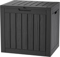 TARKARI 35 Gallon Lockable Resin Deck Box, Waterproof & UV-Resistant Outdoor by Home
