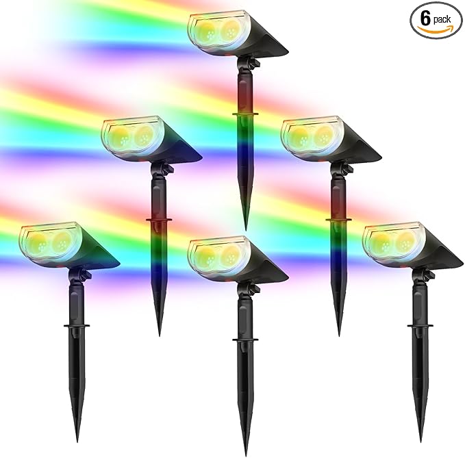 Linkind Solar Lights Outdoor StarRayS, Color Changing Solar Spot Lights by Linkind