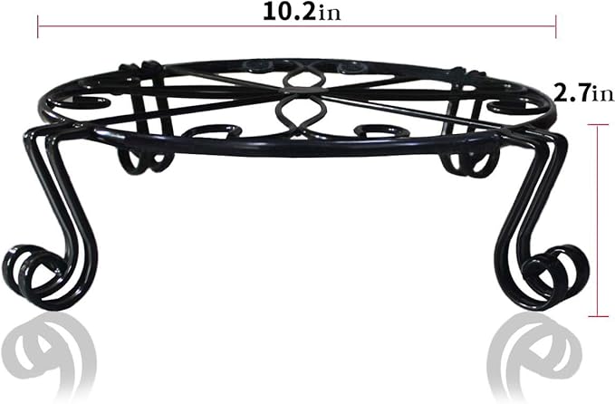 Black Plant Stand for Flower Pot Heavy Duty Potted Holder Indoor Outdoor Metal - Image 2