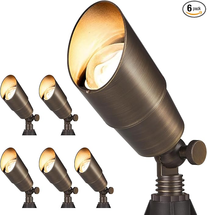 Gardencoin Solid Brass Outdoor Landscape Spotlights, 12V Heavy Duty Low Voltage by Gardencoin