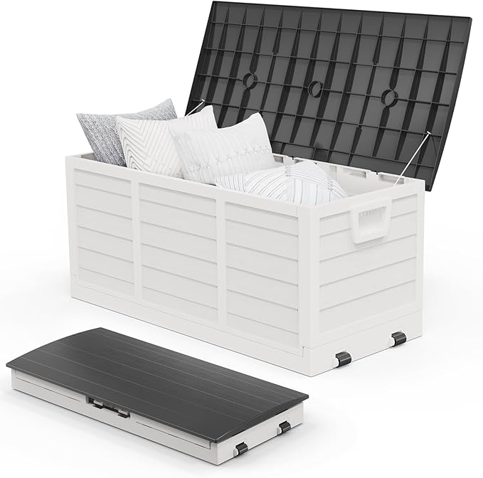 VINGLI 75 Gallon Collapsible Outdoor Storage Box, Simple-to-assemble Plastic by VINGLI