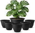 16 Inch Plant Pots Indoor Outdoor, 6 Pack Black Plastic Planters by RooTrimmer
