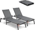 VEVOR 2 Pcs Chaise Lounge Chairs Outdoor, Aluminum Patio Lounge Chair by VEVOR