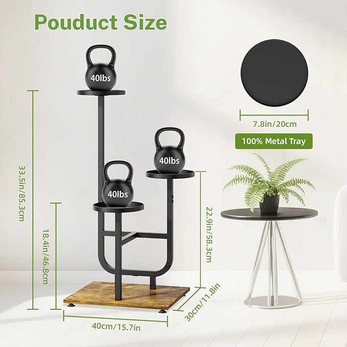 iDavosic.ly 3 Tier Plant Stand Indoor, Corner Tiered Multiple Flower Holder - Image 3
