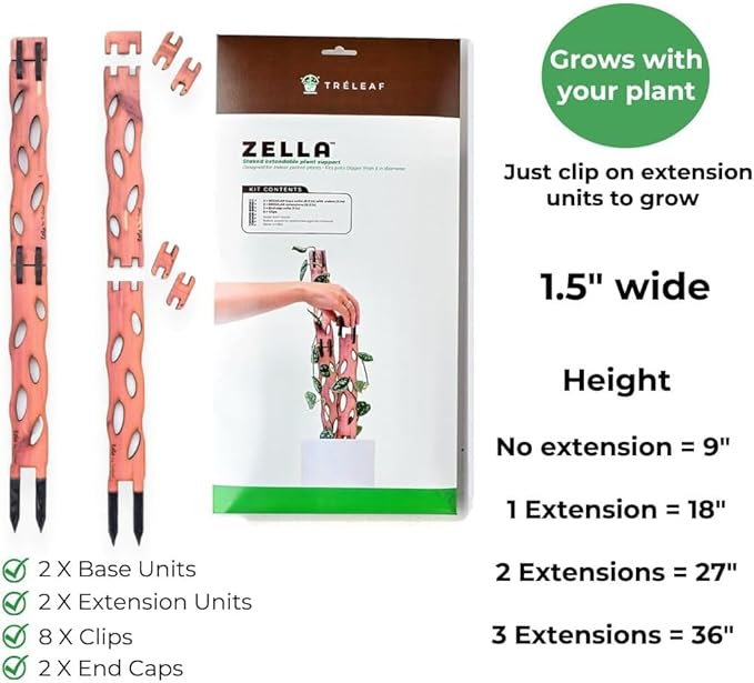 Treleaf Zella Regular Starter Kit – Wooden Extendable Plant Trellis - Image 2