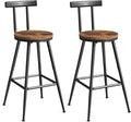 Bar Stools, Metal Frame, Adjustable Feet, Easy Assembly, by MAHANCRIS