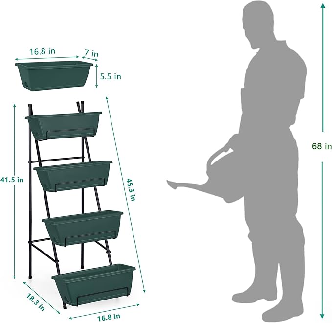 OYEAL Raised Garden Bed 4 Tier Vertical Garden Planters Indoor Outdoor Raised - Image 2