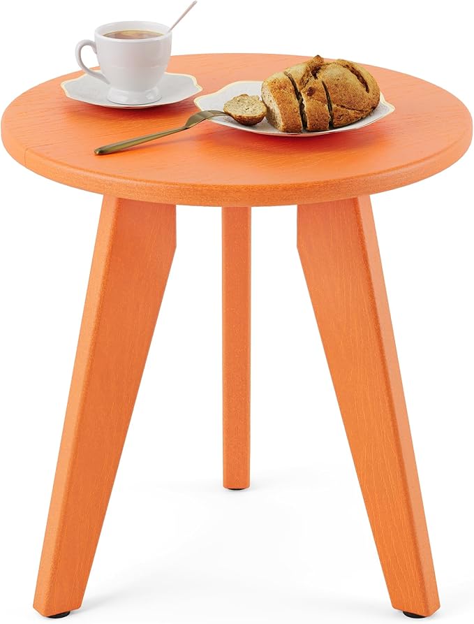 HDPS Outdoor Side Table, Small Round Side Table Weather-Resistant, Outdoor Side by HOMENJOY