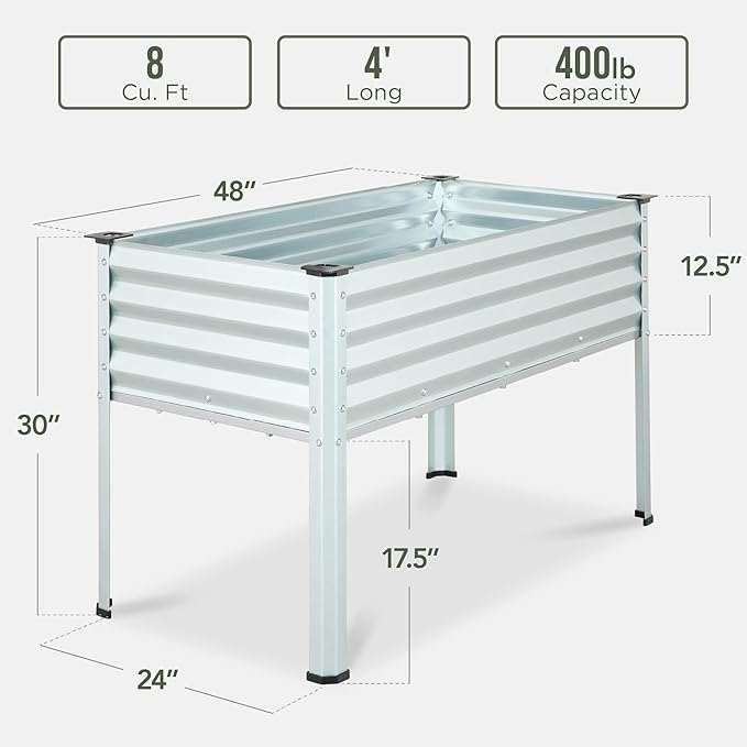 Best Choice Products 48x24x30in Galvanized Raised Garden Bed, Metal Elevated - Image 2