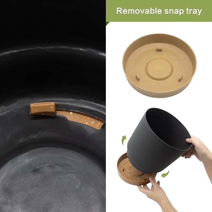 QCQHDU 8 inch Plant Pot, 2 Pack Planters - Image 3