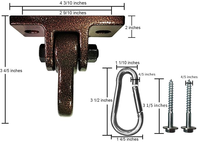 Heavy Duty Bronze Swing Hangers Screws Bolts Included Over 5000 lb Capacity - Image 5