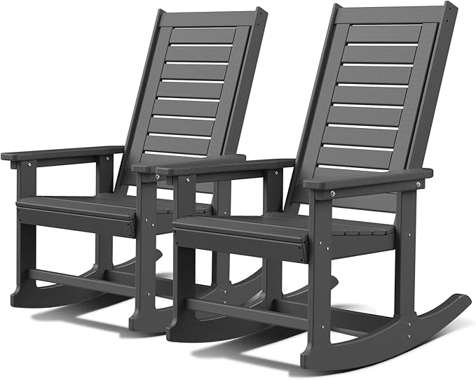 GREENVINES Outdoor Rocking Chairs | Set of 2 | Porch Rocker | HDPE Plastic | by GreenVines