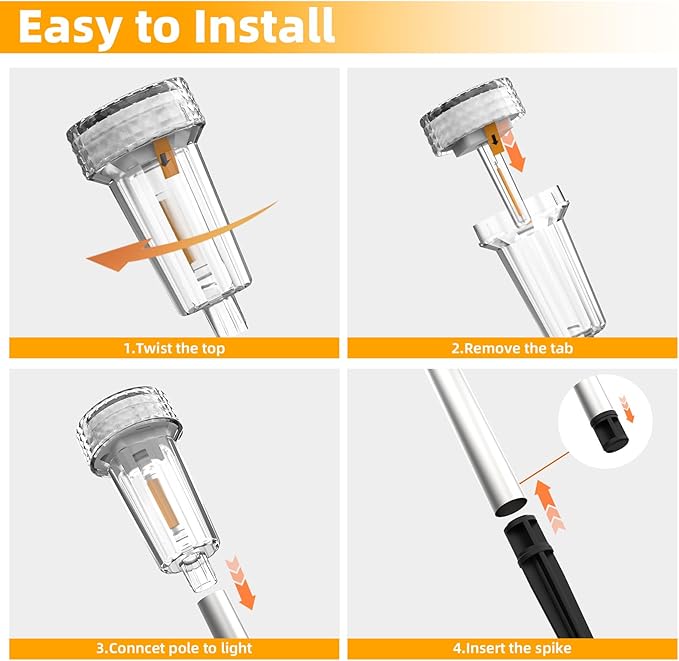 DERAYSION 12 Pack Solar Pathway Lights Outdoor, Auto Dusk-to-Dawn Landscape - Image 4