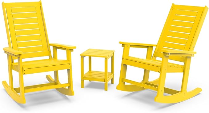 GREENVINES Outdoor Rocking Chair Set | 3-Piece | 2 Rocking Chairs by GreenVines