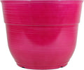Garden Elements Indoor/Outdoor Glazed Brushed Happy Plastic Planter, Bright Pink by GardenElements
