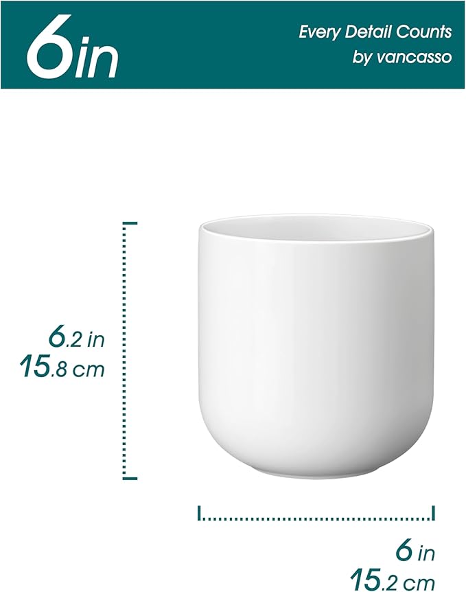 vancasso 6 Inch Ceramic Plant Pots, Planters - Image 2