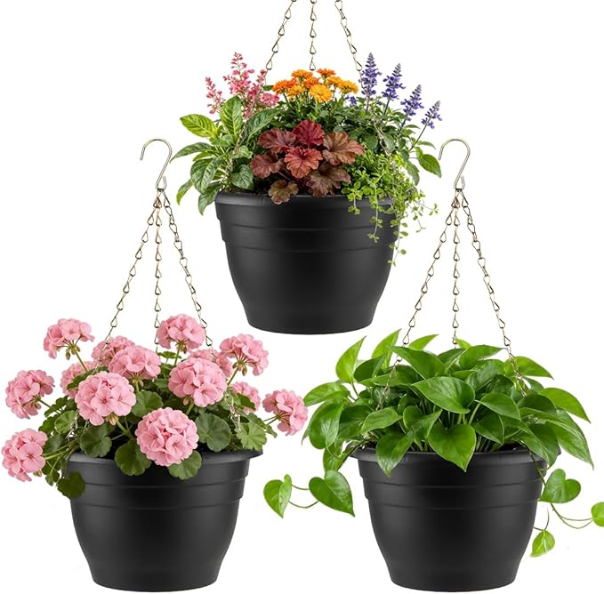 Hanging Planters 11 Inch, Self Watering Hanging Basket by RooTrimmer
