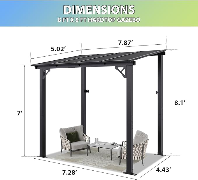 Aoxun 8’x 5’ Premium Gazebo - Image 2