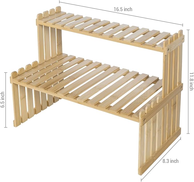 MyGift Natural Bamboo Indoor Plant Stand - Image 7