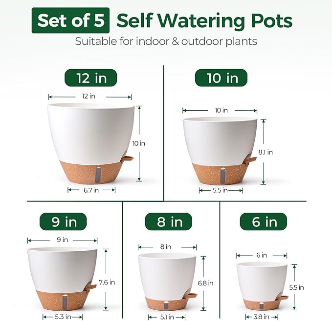 T4U 5 Pack Self Watering Pots - Image 3