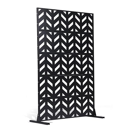 VEVOR Metal Privacy Screen, Outdoor Privacy Screens 5-Panel, Freestanding - Image 10