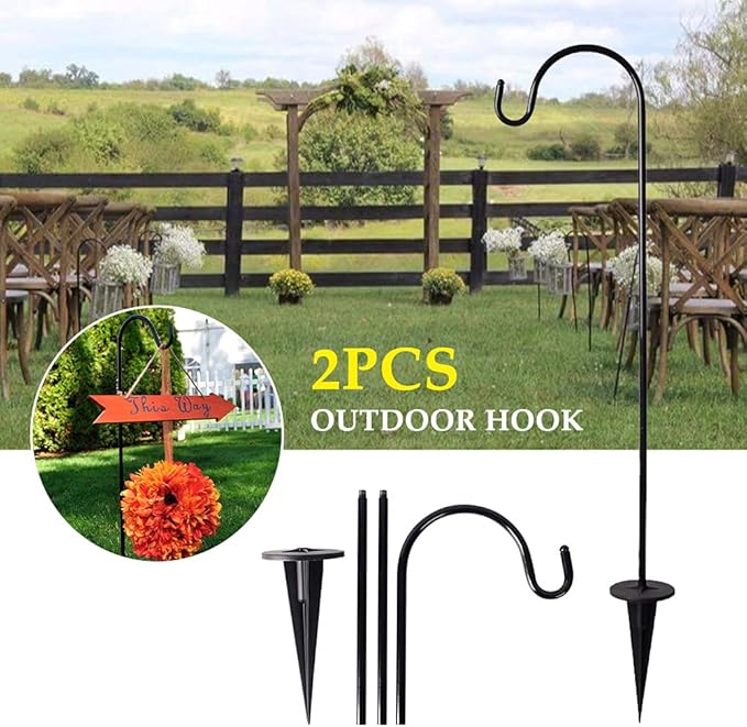 2 Pack Adjustable Shepherd Hooks, 26.77 Inch Stainless Steel Garden Stakes - Image 3