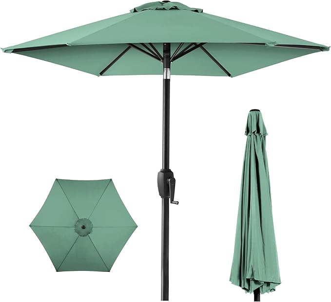 Best Choice Products 7.5ft Heavy-Duty Round Outdoor Market Table Patio Umbrella by BestChoiceProducts