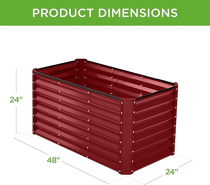 Best Choice Products 4x2x2ft Outdoor Metal Raised Garden Bed, Deep Root Box - Image 3