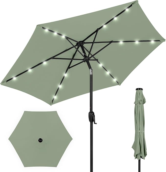 Best Choice Products 7.5ft Outdoor Solar Market Table Patio Umbrella by BestChoiceProducts