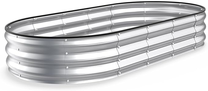 Kesfitt Raised Garden Bed, Oval Open-Bottom Design, 12-Inch Deep by Kesfitt