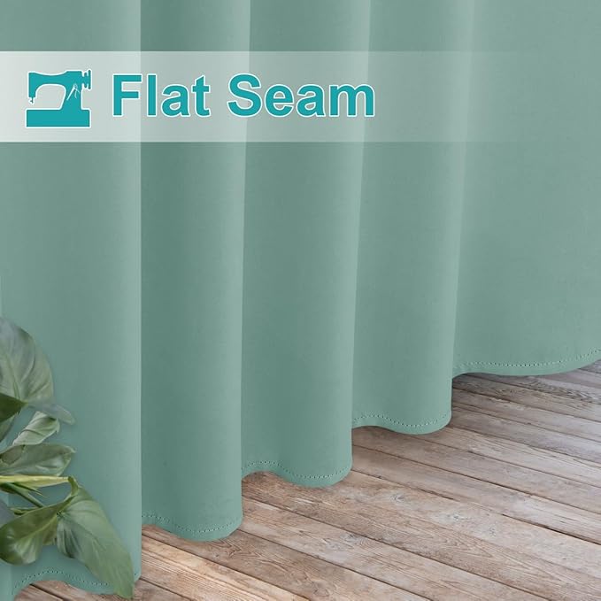 NICETOWN 2 Panels Aqua Blue Outdoor Curtainss - Image 6
