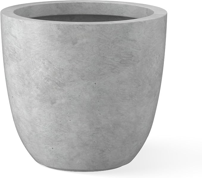 Kante 10 Inch Dia Round Concrete Planter, Indoor Outdoor Large Plant Pot by Kante