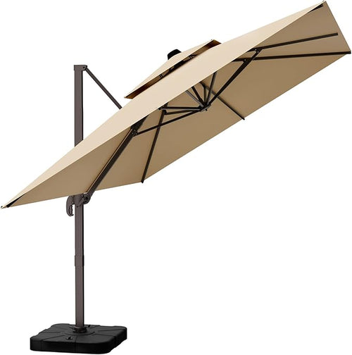 10' X 13' Outdoor Patio Umbrella Large Rectangle Cantilever Umbrella Heavy Duty by ORYNTREX