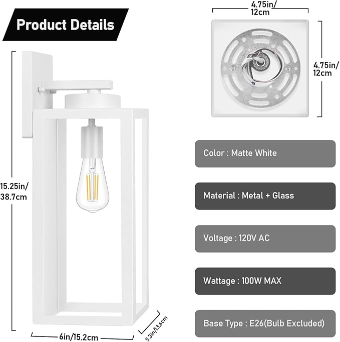 Large Size Outdoor Wall Light Fixtures, Exterior Lighting Fixtures Porch - Image 7