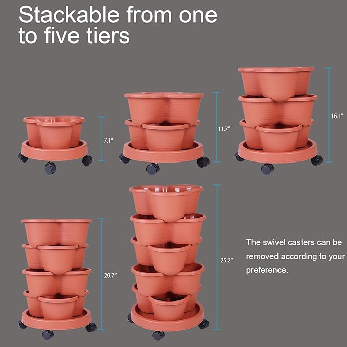 5-Tier Vertical Garden Tower Stackable Planter - Image 4