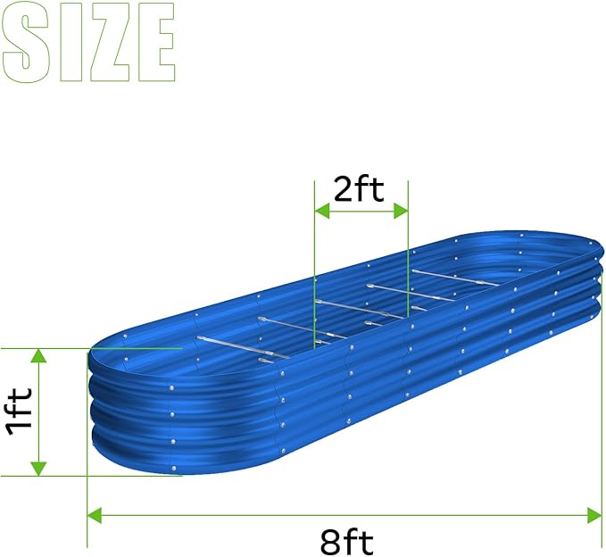 Land Guard 8×2×1ft Galvanized Raised Garden Bed Kit, 108 Gallon Capacity Raised - Image 2