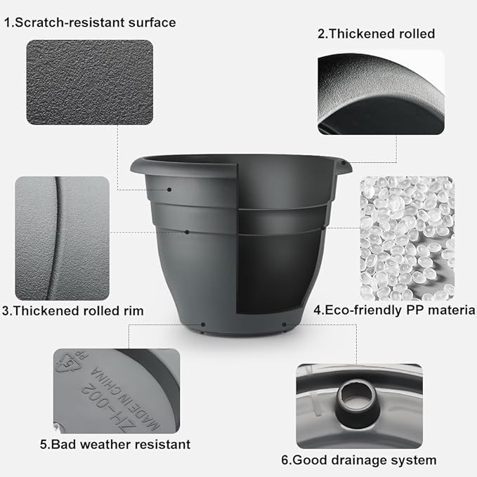 3-Pack Jumbo 15.7 Inch Planters - Image 3