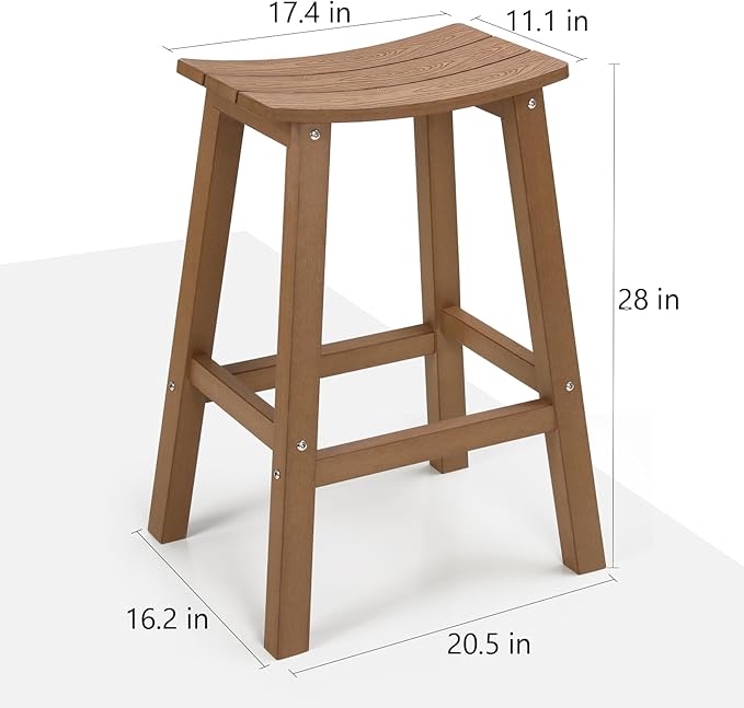 Stoog All-Weather Bar Stools Set of 4, Patio Barstools, Never Rot or Fade - Image 3