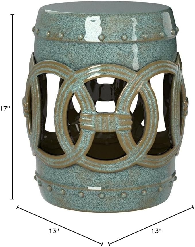 SAFAVIEH Home Collection Double Coin Antique Blue-Green Ceramic Indoor/ Outdoor - Image 3