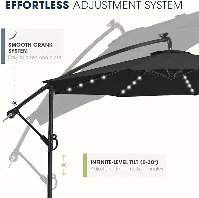 wikiwiki 10ft Solar LED Patio Umbrella - Image 6