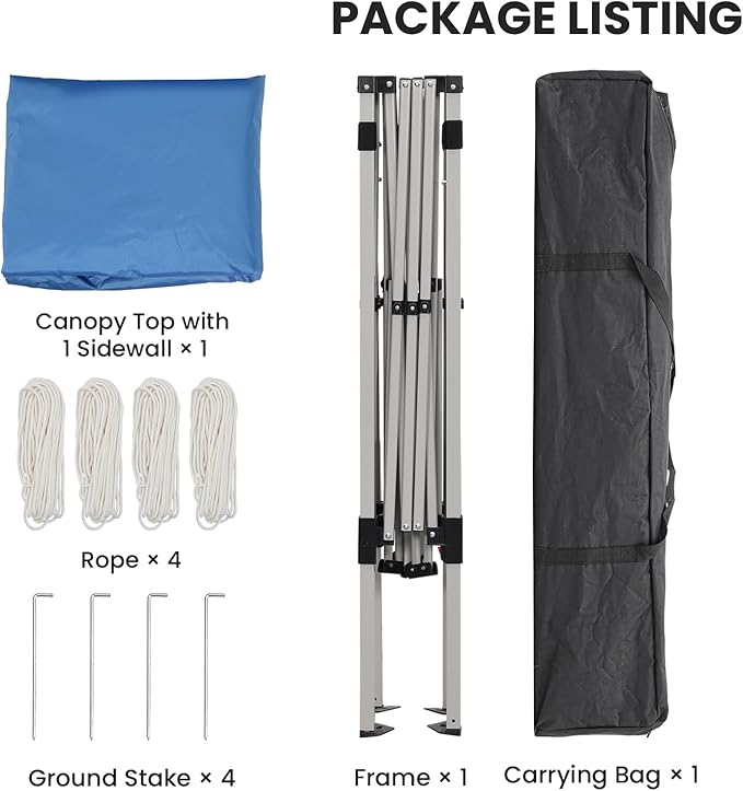 10X10 Pop Up Canopy, Slant Legs Instant Outdoor Canopy Tent - Image 5