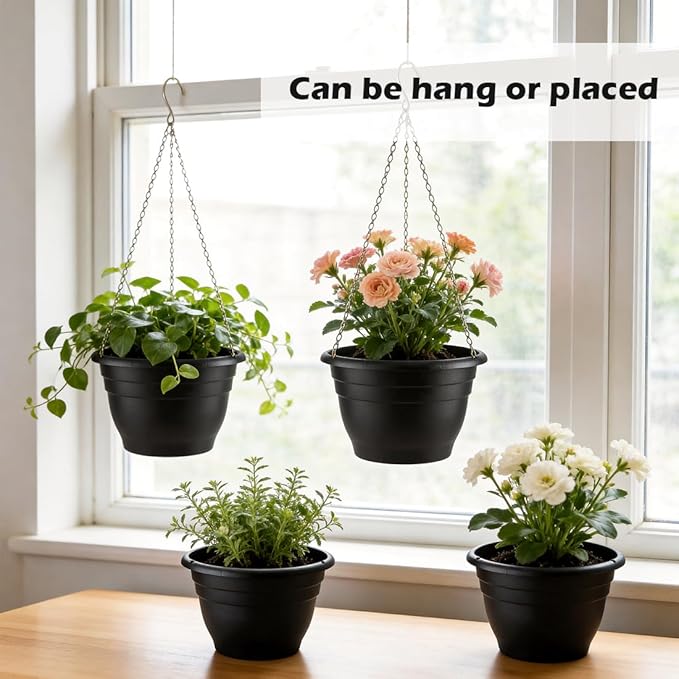 Hanging Planters 11 Inch, Self Watering Hanging Basket - Image 4