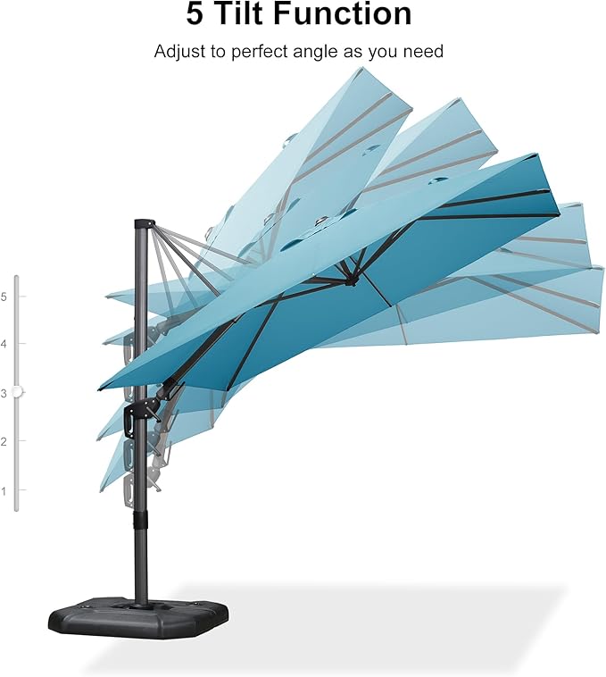 PURPLE LEAF 8.8' X 8.8' Right-left Tilt Patio Umbrella - Image 8