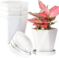 InmeRun Plant Pots Indoor Plastic Flower Pots Outdoor 5 inch Set of 6 Pack by InmeRun