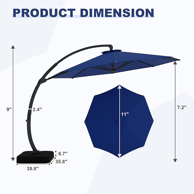 GarveeLife 11FT Cantilever Patio Umbrella - Image 2