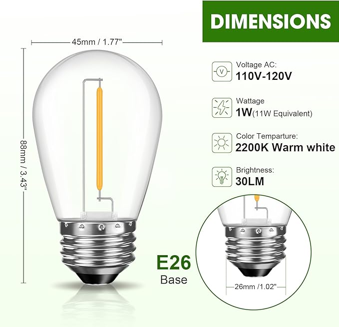 LED S14 Replacement Light Bulbs - Image 6
