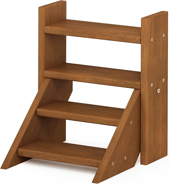 Furinno Tioman Outdoor Planter Staircase, Dark Red Meranti Hardwood - Image 4