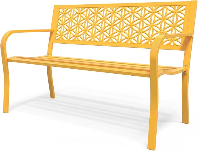VINGLI 50" Outdoor Bench Metal by VINGLI