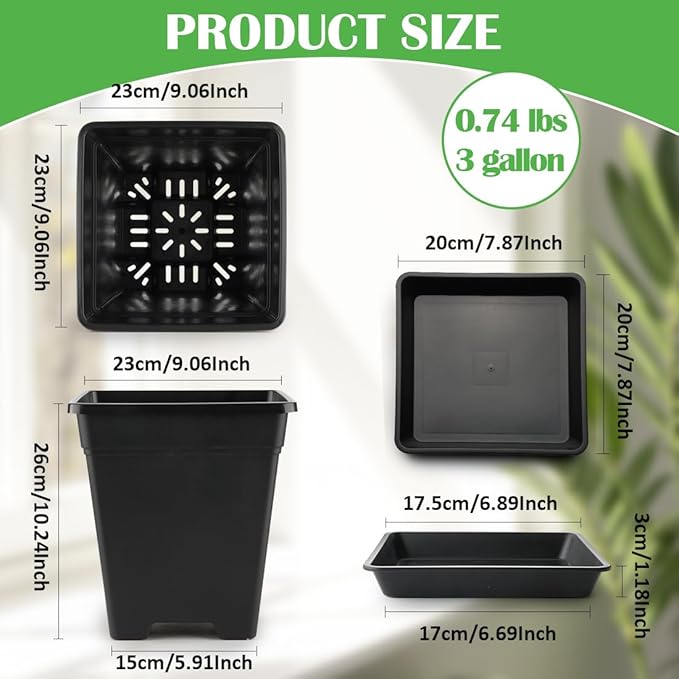 BTPLASTIK 9 Inch Square Planters - Image 4